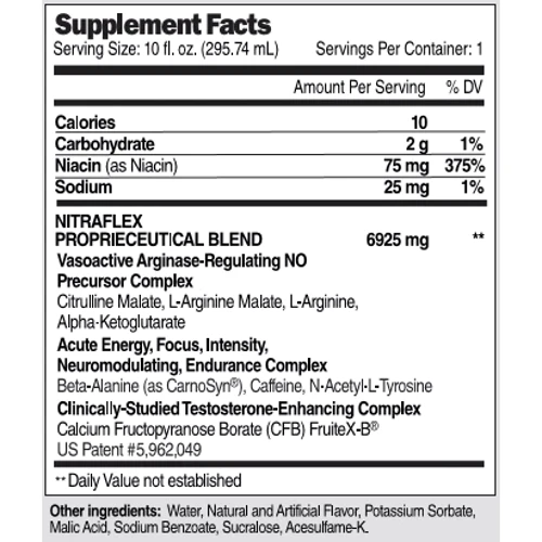 Предтренировочный комплекс GAT Nitraflex RTD 295 ml Raspberry Ice: Тип Комплекс до тренировки