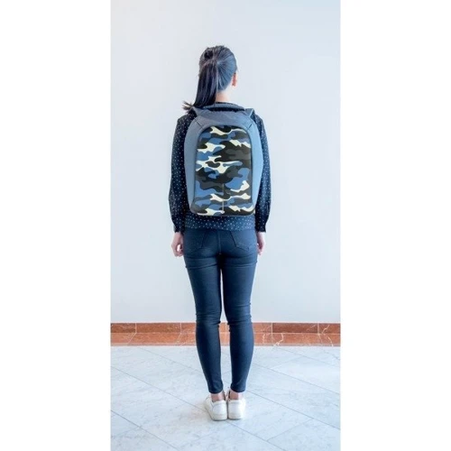 Рюкзак антивор XD Design Bobby Compact 14" Camouflage Blue синий (P705.655): Тип ручки Плечевой ремень, Короткая ручка
