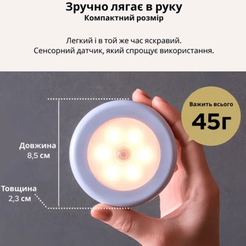 Ночник Inspire night GZ-6 с датчиком движения 3PCS AA Battery 0.6W: Тип Ночники