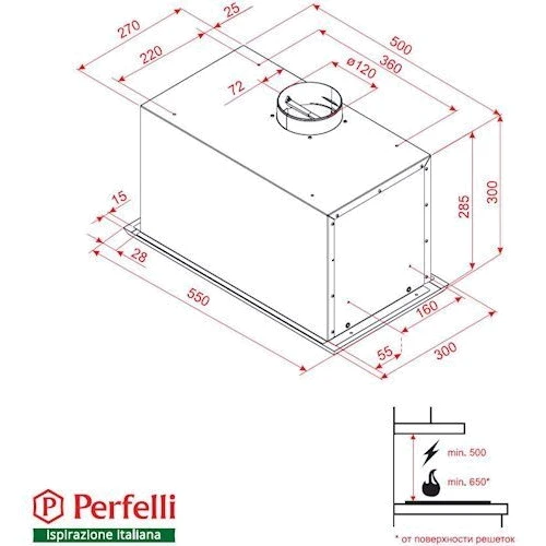 Вытяжка Perfelli BI 5512 A 1000 I LED фото 5