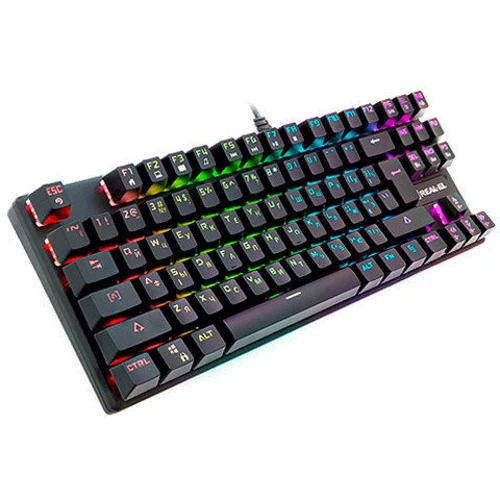 Клавиатура REAL-EL M28 RGB TKL, black: Подключение проводное