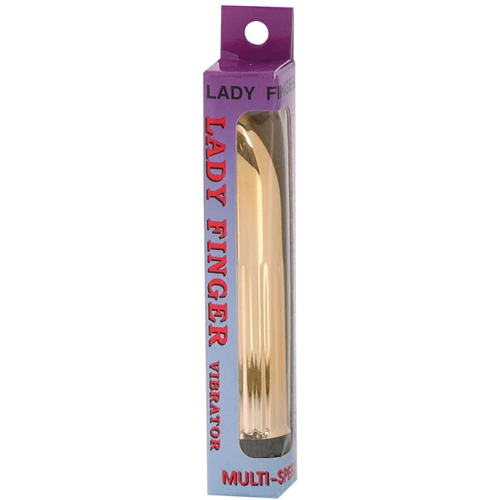 Вибратор пластиковый Ladyfinger Gold, 13x2.5 см