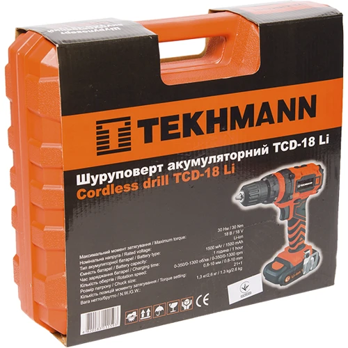 Шуруповерт акумуляторний Tekhmann TCD-18 Li: Назначение бытовой