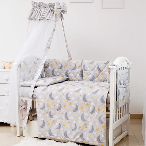 Постельный комплект 8 эл Twins Premium Glamour 4029-TGN-101, Ноченька серая, серый: Тип постельный комплект