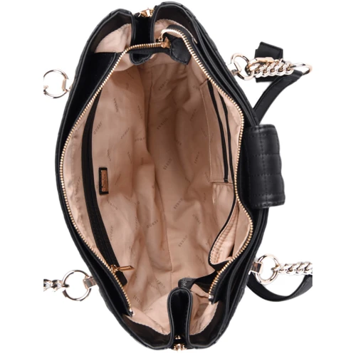 Женская сумка тоут Guess Matrix Elite Carryall черная (HWVG7740230-BLA): Фактура Стеганая, Гладкая, Матовая