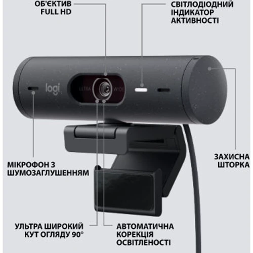 Logitech Brio 500 Graphite (960-001422) фото 5