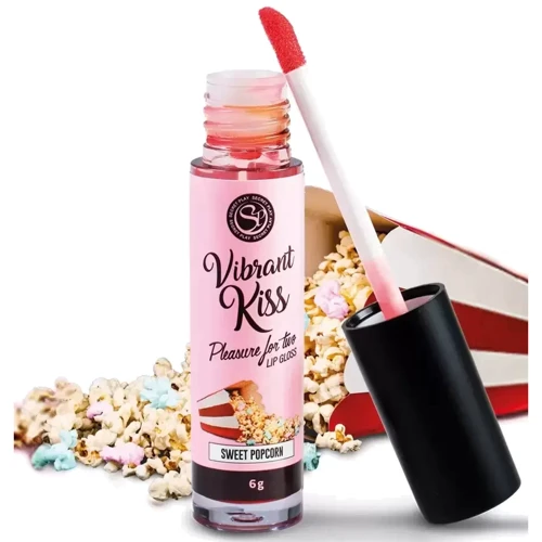 Блеск для губ с эффектом вибрации Secret Play - LIP GLOSS Vibrant Kiss Sweet Popcorn, 6 грамм