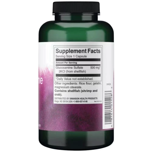 Swanson Glucosamine Sulfate 2KCI Сульфат глюкозаміну 500 мг 250 капсул: Тип Глюкозамин