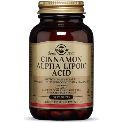Solgar Cinnamon Alpha-Lipoic Acid Солгар Альфа-ліпоєва кислота і кориця 60 таблеток