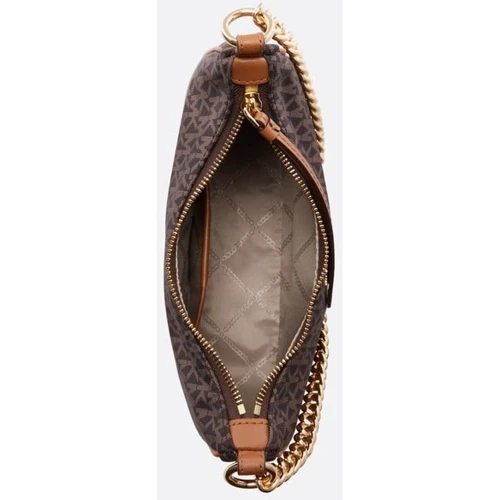 Женская сумка хобо Michael Kors JET SET CHARM MD CONV POUCHETTE XBODY темно-коричневая (32R3GT9C8B252): Фактура Матовая, Сафьяно