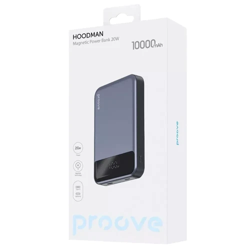 Зовнішній акумулятор Proove Power Bank 10000mAh Hoodman Magnetic 20W Black: Кількість USB 1