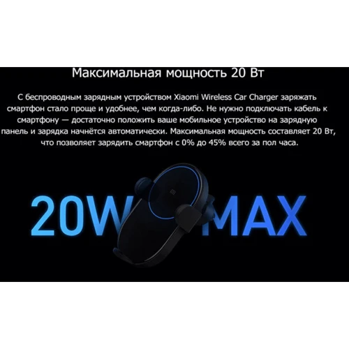 Держатель Xiaomi Mi Car and Desk Holder Wireless Charger Automatic Mount Air Vent 20W Black WCJ02ZM (GDS4108CN/GDS4127GL) фото 5