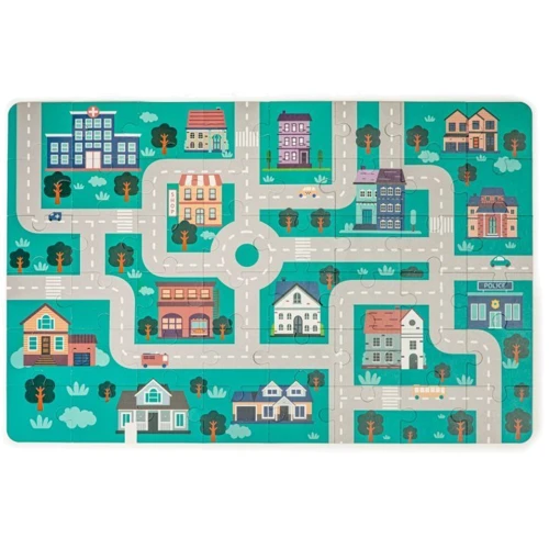 Дерев'яні кубики Ecotoys з килимком Різнобарвне місто 161 шт (PH05D012) фото 6