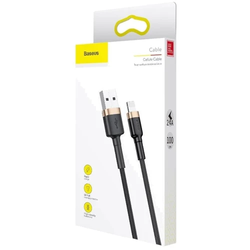 Кабель Baseus USB Cable to Lightning 2.4A 1m Gold/Black (CALKLF-BV1) фото 8