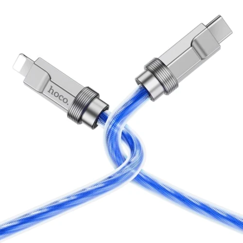 Кабель Hoco Cable USB-C to Lightning U113 Solid 20W 1m Blue: Тип USB-C - Lightning