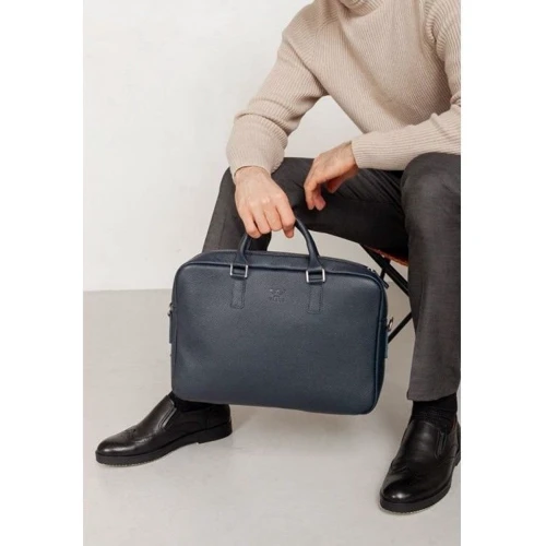 Мужская конференц-сумка The Wings Briefcase 2.0 синяя (TW-Briefcase-2-blue-flo): Застежка Молния