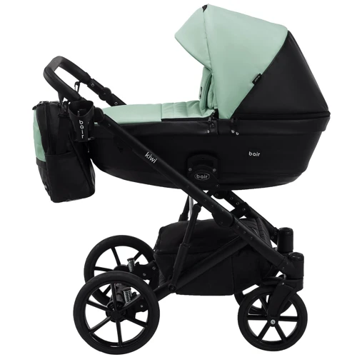 Коляска 2 в 1 Bair Kiwi кожа 100% BK-8/15 мятный - черный фото 9