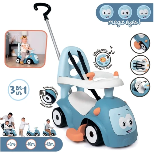 Машинка-каталка Smoby Маэстро 3 в 1 со звуковыми эффектами голубая 6 мес.+ (720304)