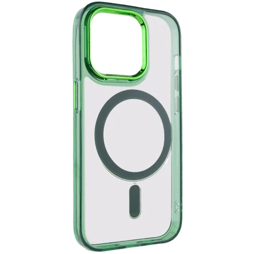 Чехол для iPhone Epik TPU Iris with MagSafe Green for iPhone 14: Цвет зеленый