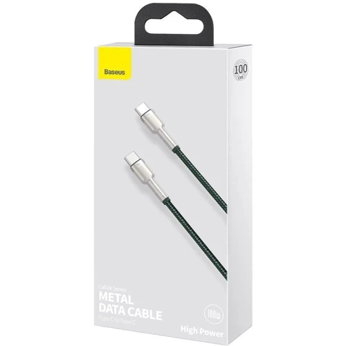 Кабель Baseus Cable USB-C to USB-C Cafule Metal 100W 1m Green (CATJK-C06) фото 9