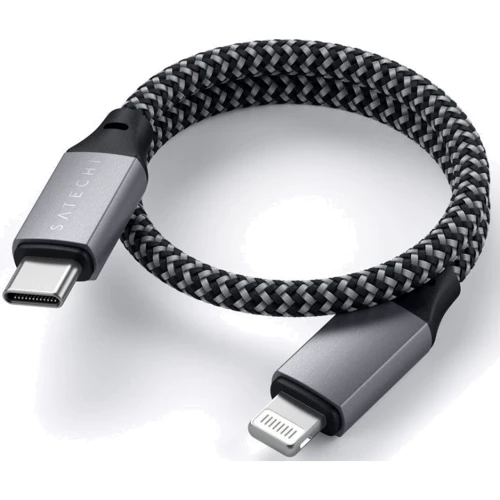 Кабель Satechi Cable USB-C to Lightning 25cm Space Grey (ST-TCL10M) фото 3