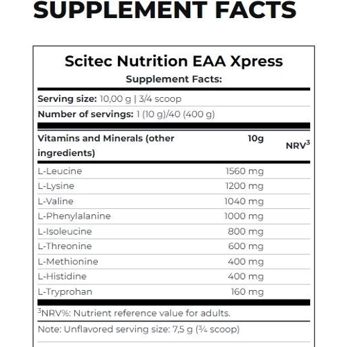 Амінокислота для спорту Scitec Nutrition EAA Xpress 350 g / 40 servings / unflavored: Смак Без смаку