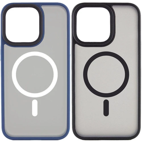 Чехол для iPhone Mobile Case TPU+PC Metal Buttons with MagSafe Black for iPhone 12 / 12 Pro: Цвет черный