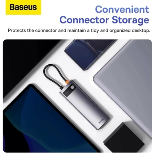 Адаптер Baseus Adapter StarJoy USB-C to HDMI4K+3xUSB3.1+PD+RJ45+SD Gray (WKWG080213) фото 7