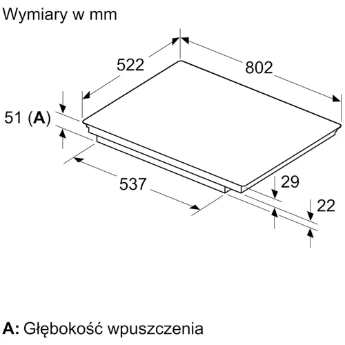Варочная поверхность Bosch PVW831HC1E: Расположение панели Спереди посередине