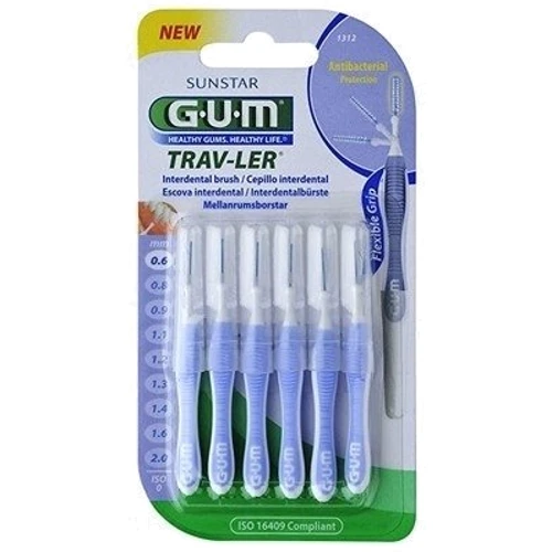 GUM TravLer Зубная щетка для межзубных промежутков 0.6 mm 6 шт: Вид Интердентальная