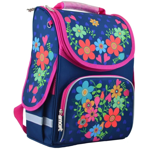 Рюкзак школьный каркасный Smart PG-11 Flowers blue (554464)