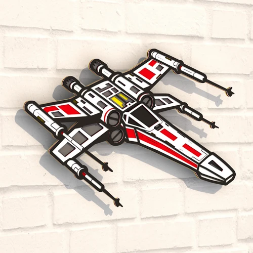 Дерев'яна картина-розмальовка Wortex Woods Винищувач X-wing 35х24 (3DP40005)