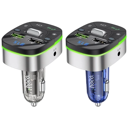 FM-трансмітер Hoco E71 Crystal transparent discovery edition QC3.0 car BT FM transmitter Dark Blue: Виробник HOCO