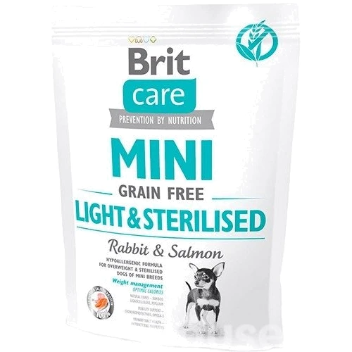 Сухой корм Brit Care Mini GF Light and Sterilised для стерилизованных собак малых пород и чрезмерным весом Кролик и лосось 2 кг + 3 паучи 85 г (2700000049433): Тип Сухой корм
