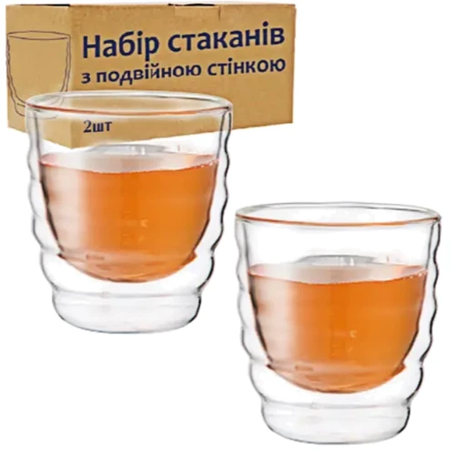 Набір склянок із подвійною стінкою S&T 2 шт. 200 мл (202-7)