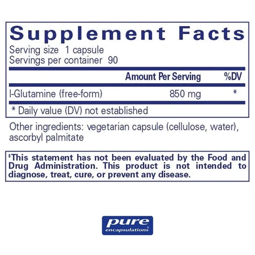 Pure Encapsulations l-Glutamine 850 mg, 90 Capsules (PE-02232): Тип Глютамины