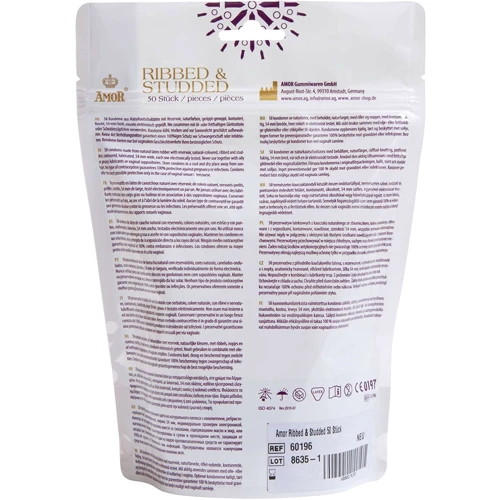Презервативи Amor Ribbed & Studded, 50 шт.