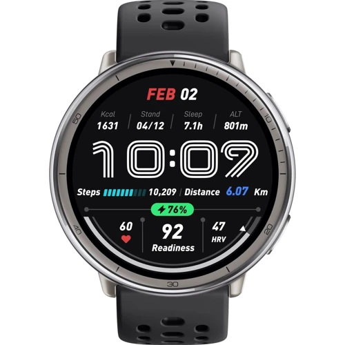 Смарт-годинник Amazfit Active 2R Sport Black: Дисплей 1.32" AMOLED (466 x 466) / 353 ppi