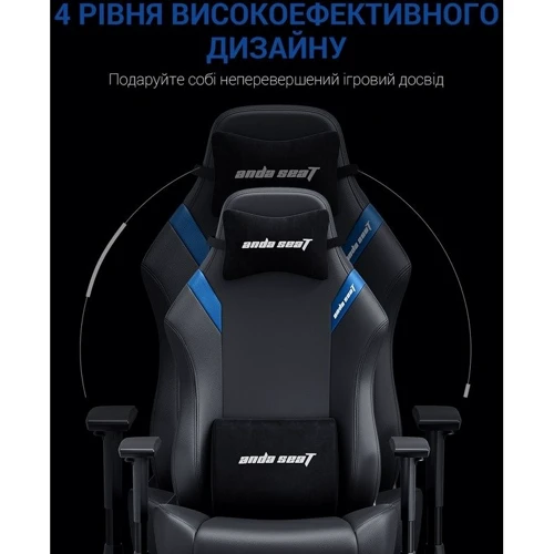Кресло игровое Anda Seat Luna Black/Blue Size L (AD18-44-BS-PV) фото 7