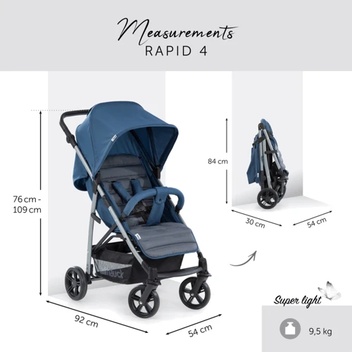 Прогулочная коляска Hauck Rapid 4 (Petrol): Количество блоков 1