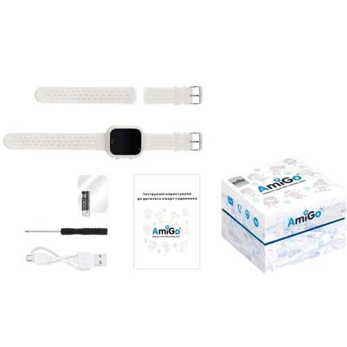Смарт-часы AmiGo GO009 Camera+LED WIFI White: Материал корпуса пластик