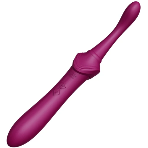 Вагинально-клиторальный вибратор Zalo - Bess Velvet Purple мультифункциональный с насадками