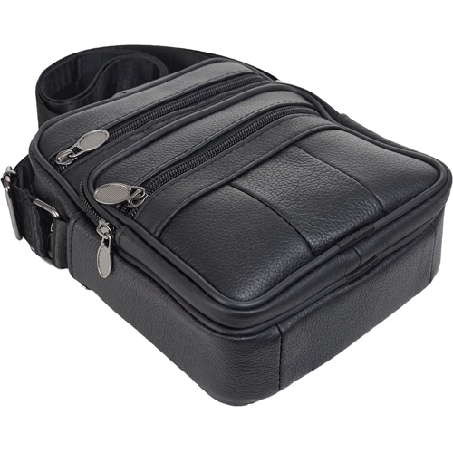 Чоловіча сумка через плече Buffalo Bags чорна (SHIM500A-black): Тип ручки Плечевой ремень, Без ручки