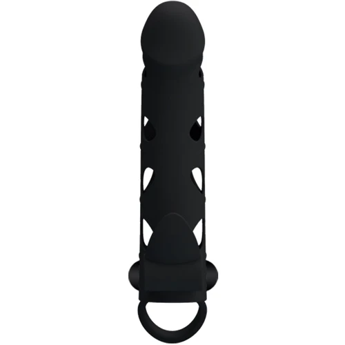 Насадка на член LYBAILE Pretty Love Penis Sleeve With Ball Strap 5.98" Black