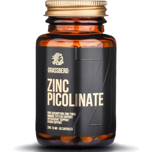 Grassberg Zinc Picolinate 15 mg Цинк 60 капсул