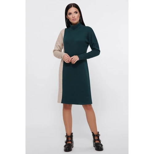 Платье FashionUp PL-1810A 48 зеленое повседневное до середины бедра
