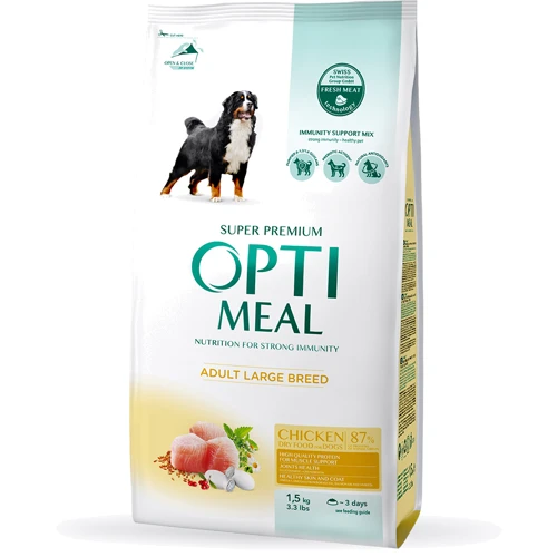 Сухой корм Optimeal Adult Large Breed Dogs для собак крупных пород с курицей 1.5 кг (4820083905360)