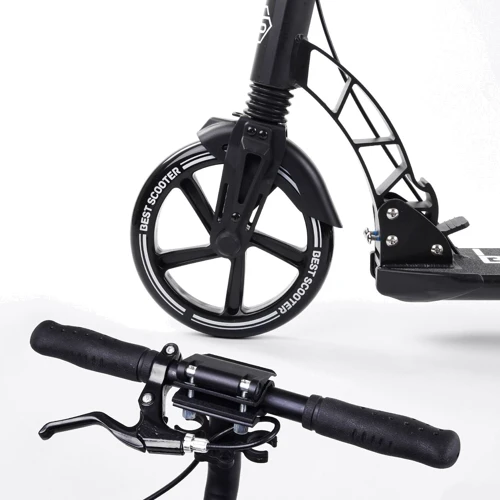 Самокат двухколесный Best Scooter PU колеса, 2 амортизатора, дисковый тормоз Black (100078): Максимальная допустимая нагрузка, кг 100