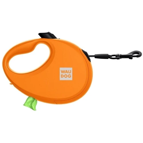 Поводок-рулетка для собак WAUDOG R-leash с контейнером для пакетов S оранжевый до 12 кг 3 м (26274) фото 6