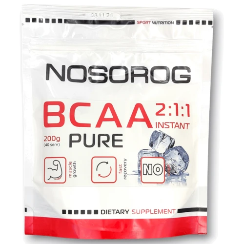 Аминокислота для спорта Nosorog BCAA 2:1:1 200 g / 36 servings / Pure